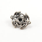 22mmx18mm Sterling Silver Vintage Style Rounded Fancy Brooch Connector Charm