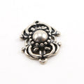 22mmx18mm Sterling Silver Vintage Style Rounded Fancy Brooch Connector Charm