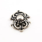 22mmx18mm Sterling Silver Vintage Style Rounded Fancy Brooch Connector Charm