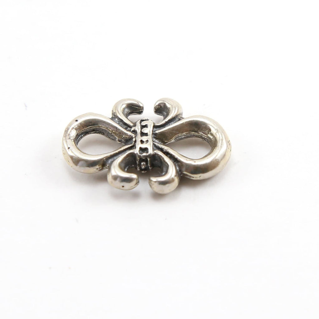 22mmx15mm Sterling Silver Infinity Fleur De Lis Connector Loop 2 Link Charm