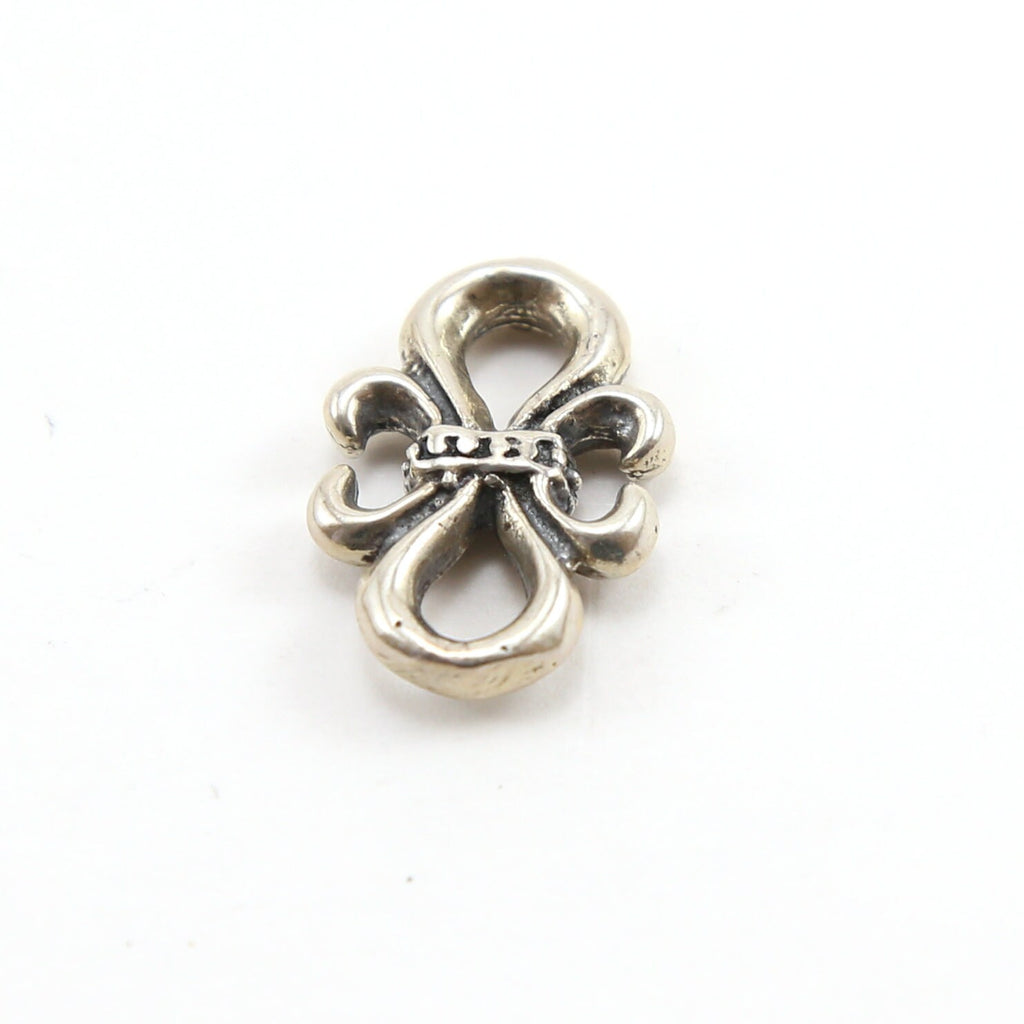 22mmx15mm Sterling Silver Infinity Fleur De Lis Connector Loop 2 Link Charm