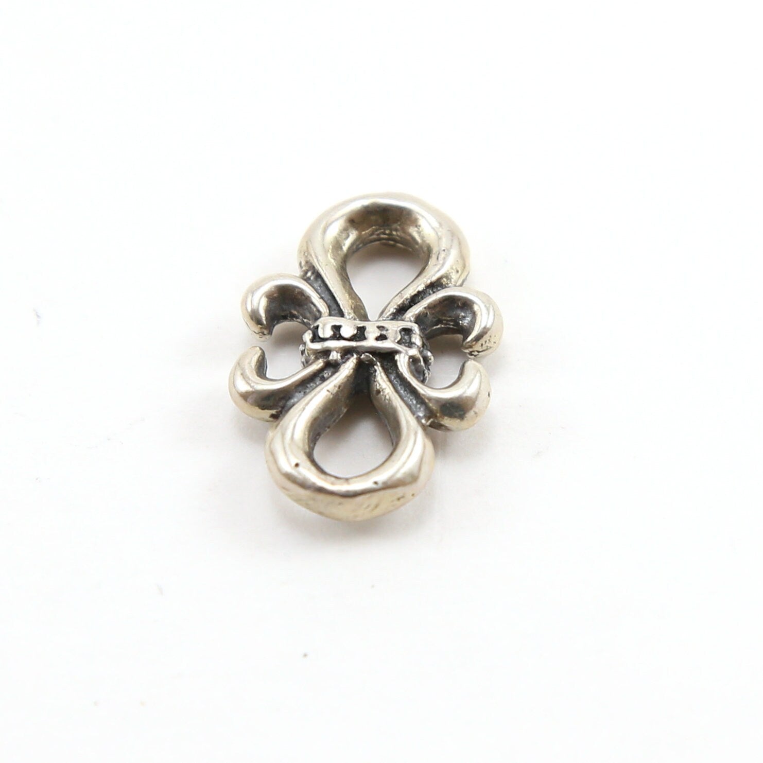 22mmx15mm Sterling Silver Infinity Fleur De Lis Connector Loop 2 Link Charm