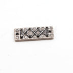 Sterling Silver Zig Zag Tie Ribbon Rectangle Bar Plate Connector Charm