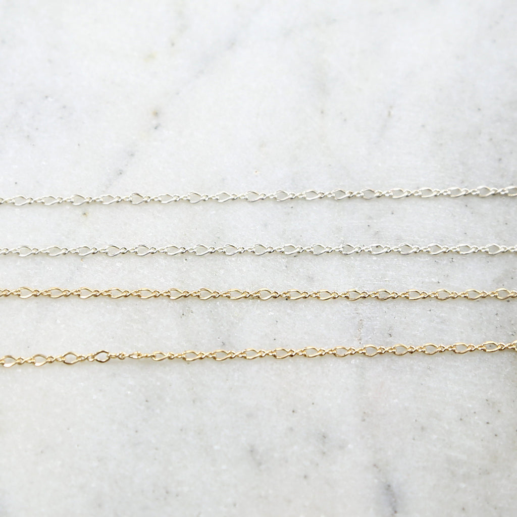 3.5mmx2mm Sterling Silver or 14K Gold Filled Dainty Figure – Sold by the Foot