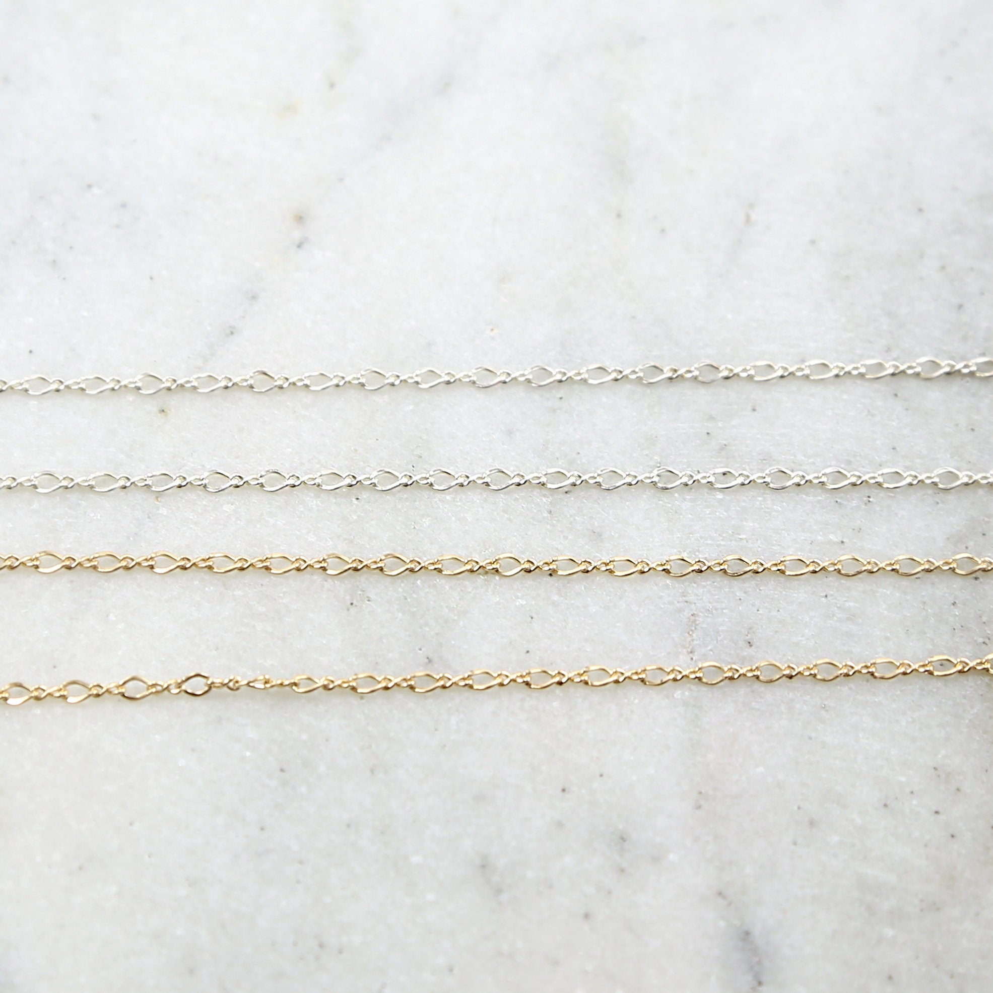3.5mmx2mm Sterling Silver or 14K Gold Filled Dainty Figure – Sold by the Foot
