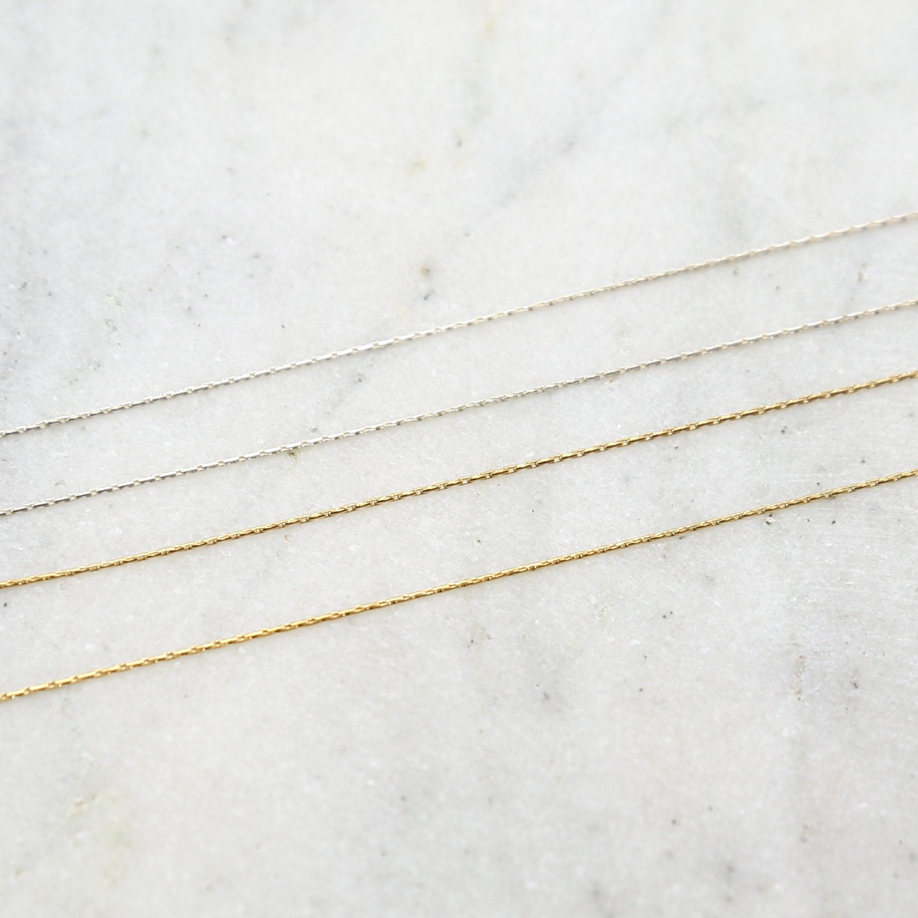 Sterling Silver or 14K Gold Filled 0.61mm Beading Chain – Sold by the Foot