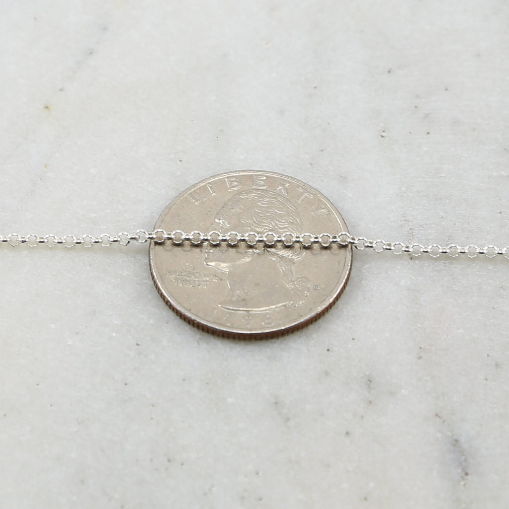 Sterling Silver 1.8mm Dainty Shiny Belcher Rolo Chain – Sold by the Foot