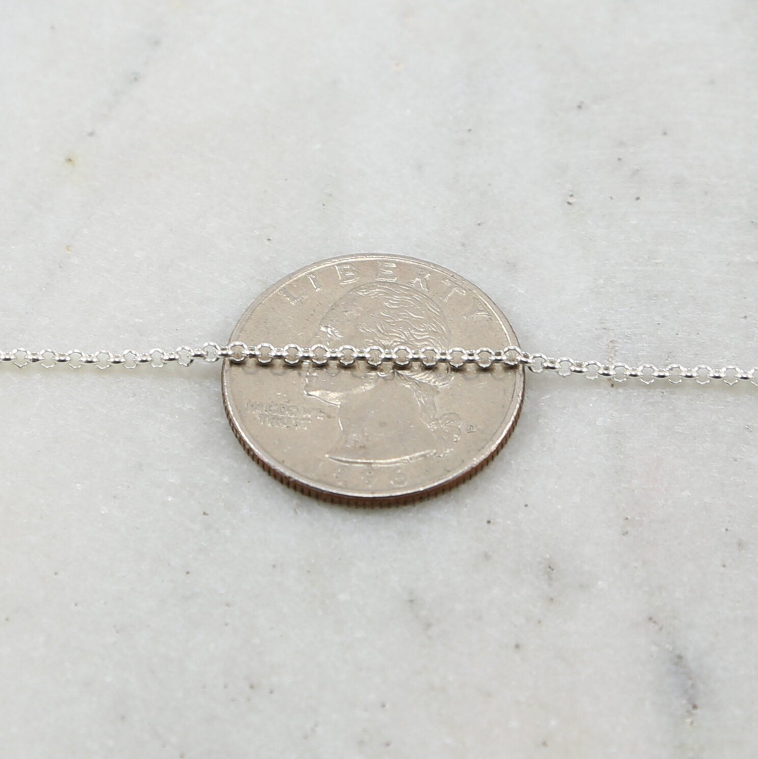 Sterling Silver 1.8mm Dainty Shiny Belcher Rolo Chain – Sold by the Foot