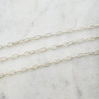Sterling Silver Sturdy Thick Textured Medium Oval Link – Sold by the Foot