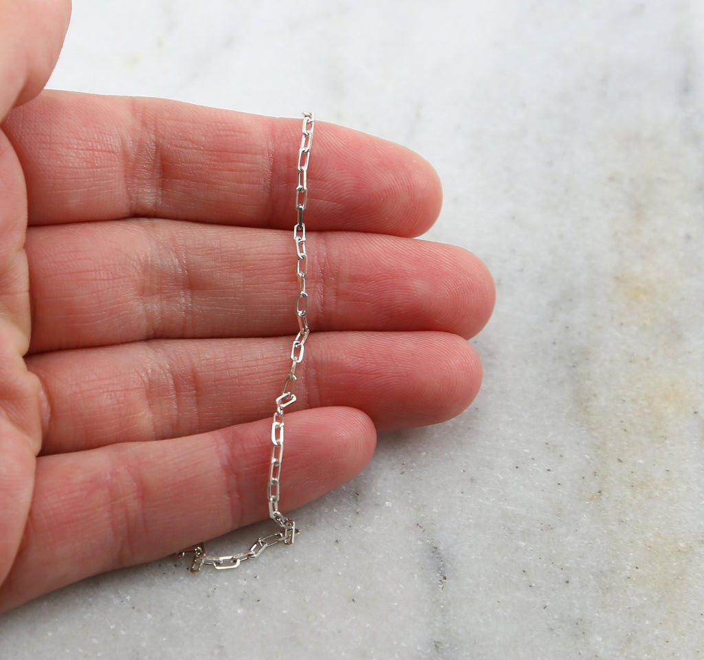 Sterling Silver 3.4mm x 1mm Dainty Venetian Faceted – Sold by the Foot
