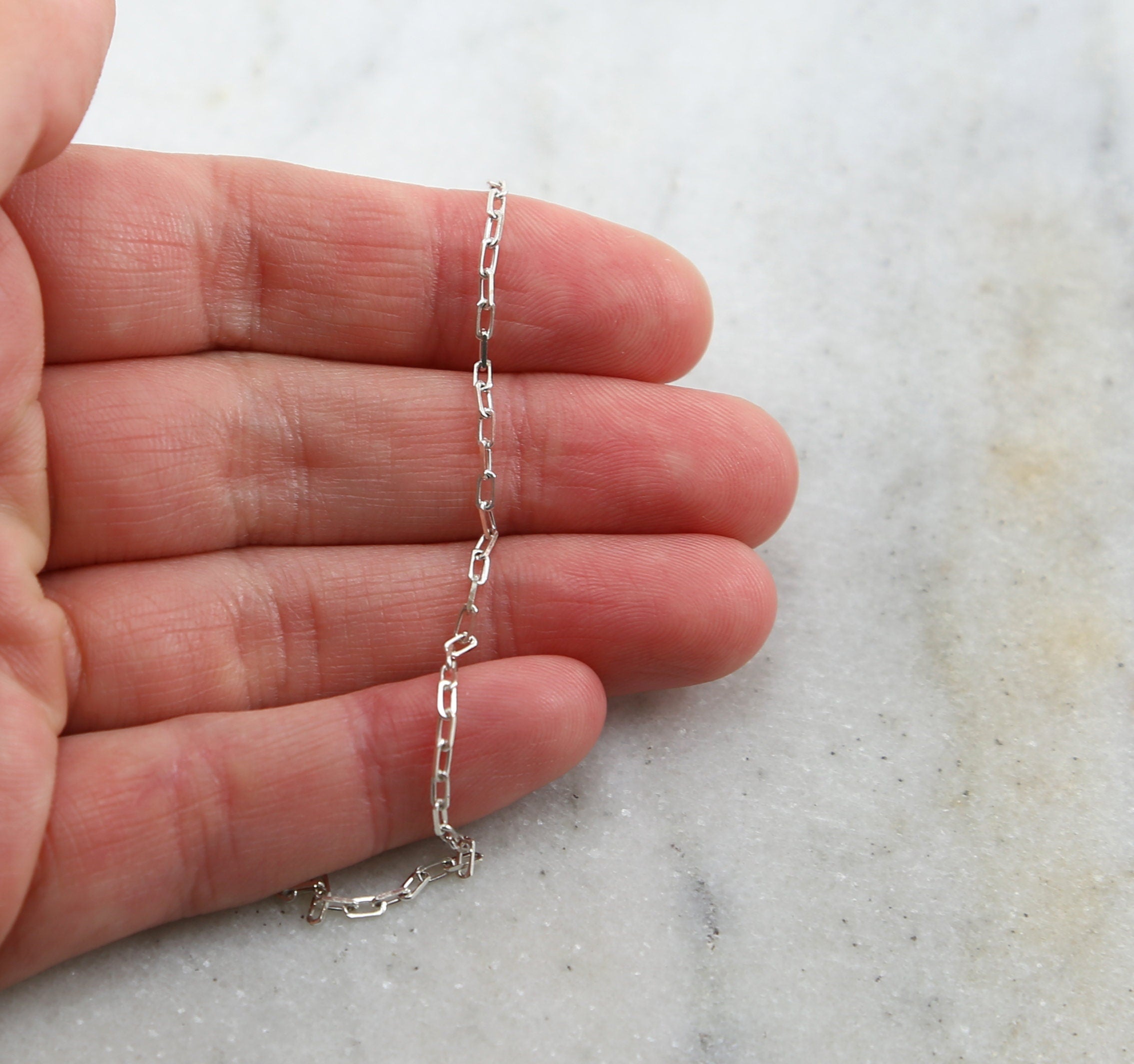 Sterling Silver 3.4mm x 1mm Dainty Venetian Faceted – Sold by the Foot