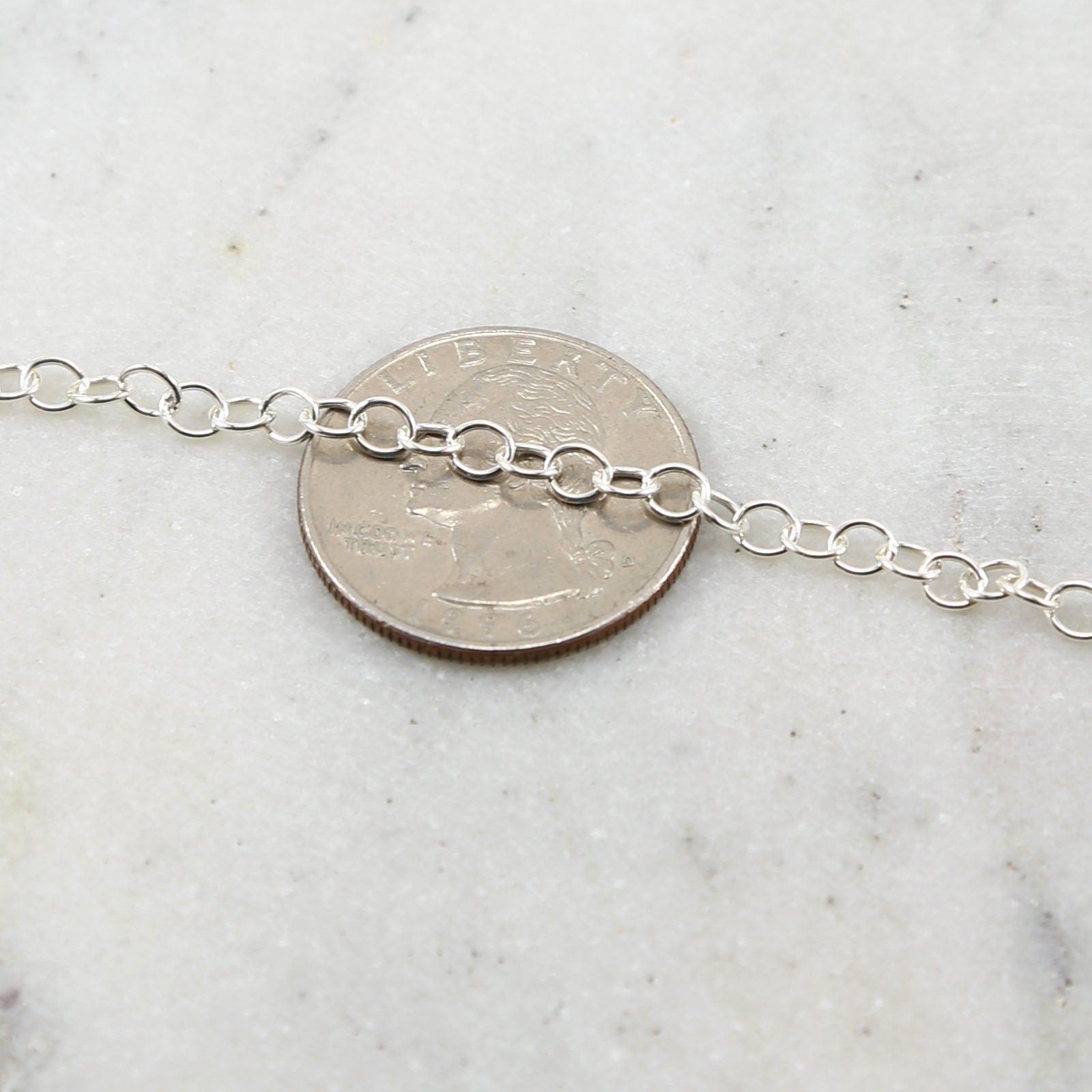 Sterling Silver 4mm Thick Round Smooth Link Chain Extender – Sold by the Foot