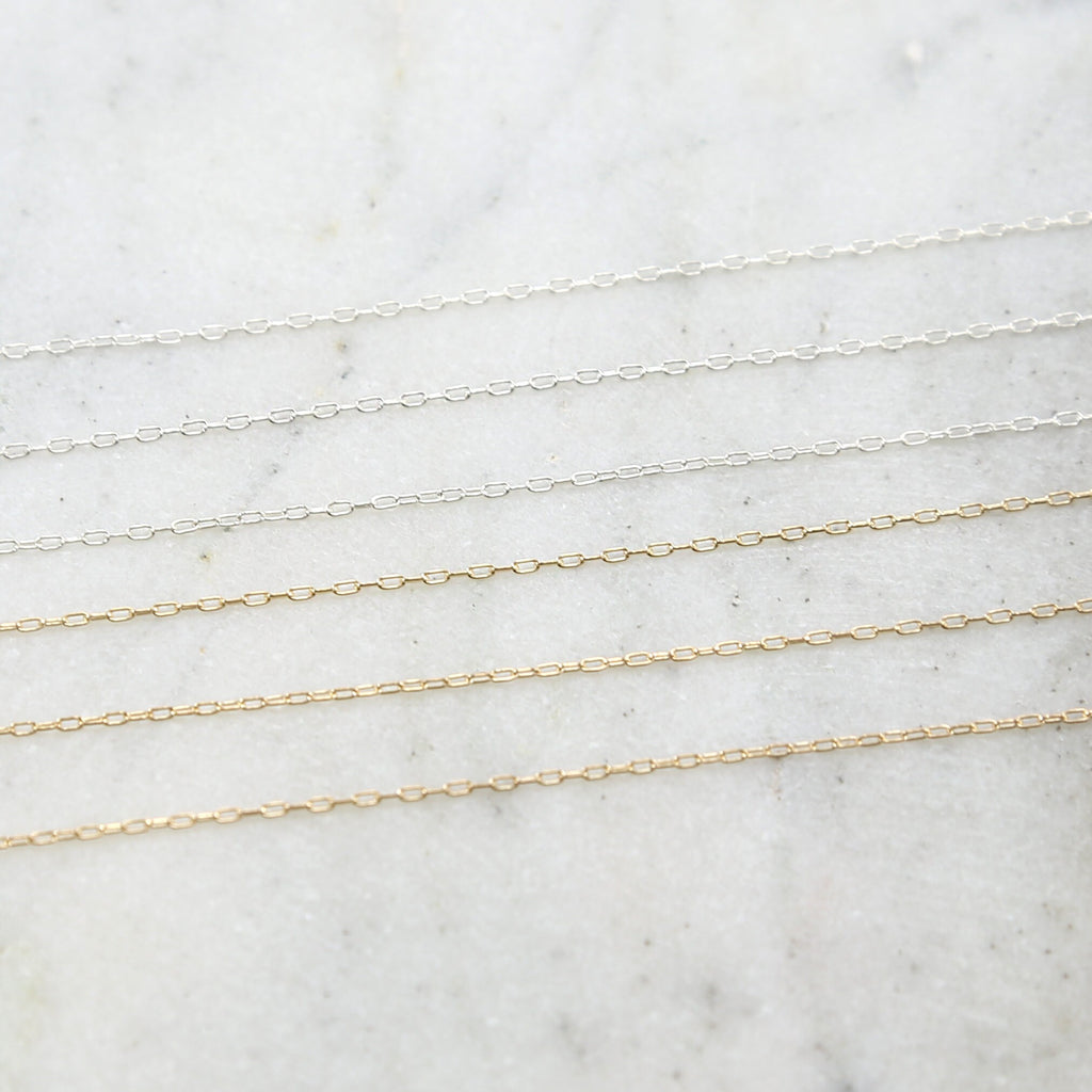 2.4mmx1mm Sterling Silver or Gold Filled Ultra Delicate – Sold by the Foot