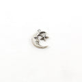 15mmx12mm Sterling Silver Crescent Moon and Attached Star Charm Celestial