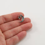 15mmx12mm Sterling Silver Crescent Moon and Attached Star Charm Celestial