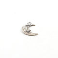 15mmx16mm Sterling Silver Whimsical Organic Artistic Crescent Moon Charm