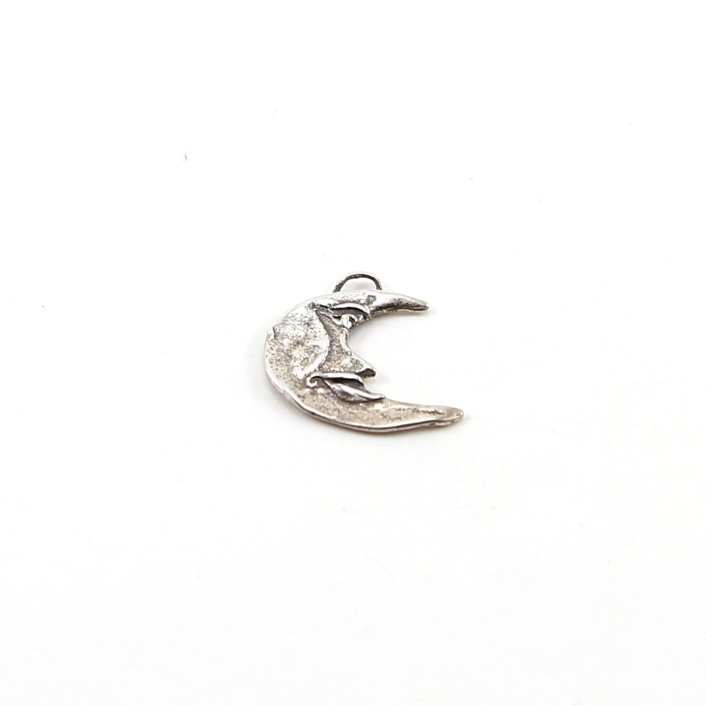 15mmx16mm Sterling Silver Whimsical Organic Artistic Crescent Moon Charm
