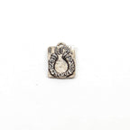 Sterling Silver Rectangular Textured Horseshoe Pendant Good Luck Horse