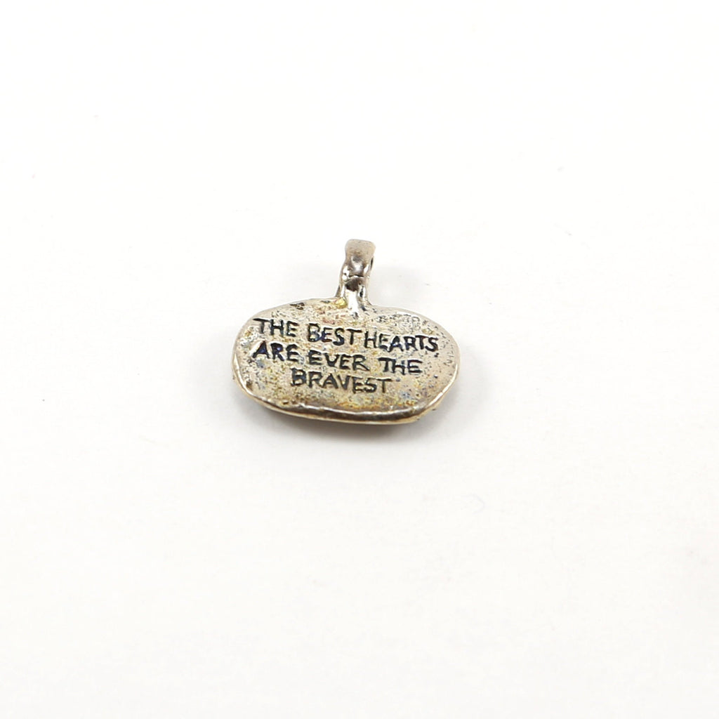 Sterling Silver or Vermeil Thick Textured Oval Pendant with Running Horse Good