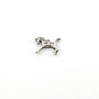 Sterling Silver Thick 3D Running Horse Pendant Good Luck Horse Lover