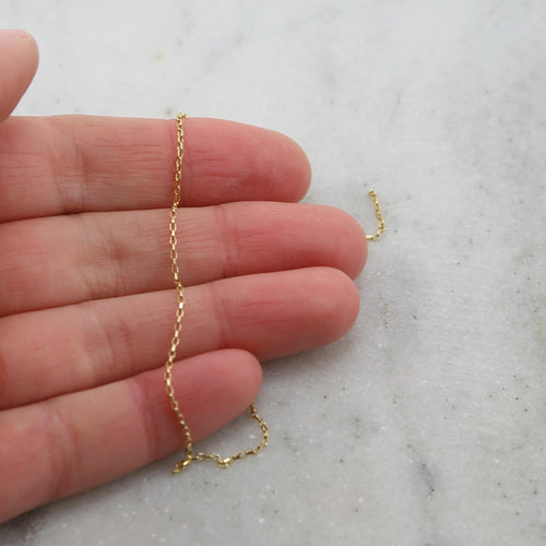 1.5mmx1mm Sterling Silver or Vermeil Sleek Shiny Diamond – Sold by the Foot