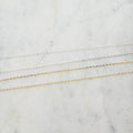 1.5mmx1mm Sterling Silver or Vermeil Sleek Shiny Diamond – Sold by the Foot