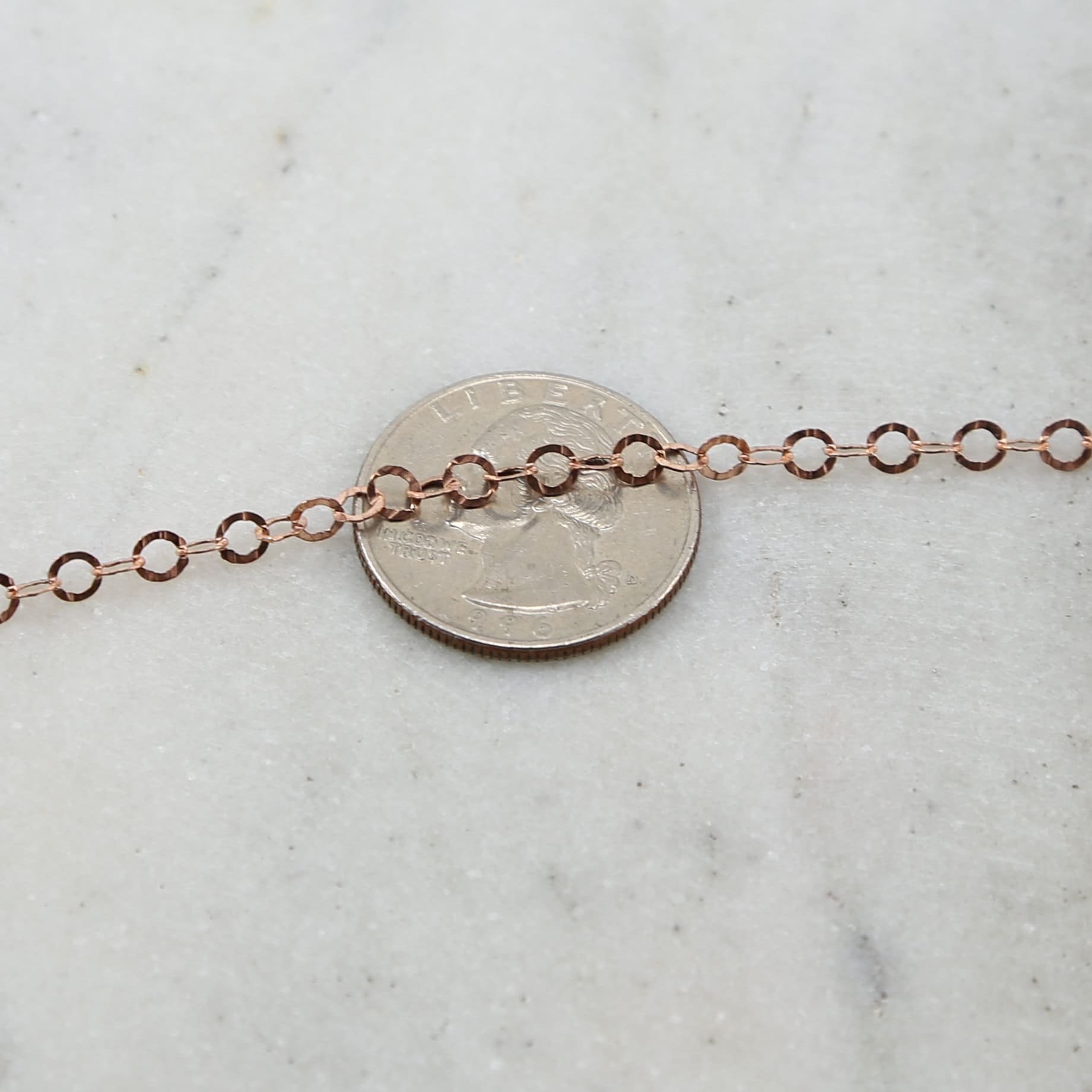 Sterling Silver or Rose Gold Filled Hammered Textured Flat – Sold by the Foot