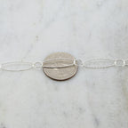 Sterling Silver Large Textured Hammered Oval and Circle – Sold by the Foot