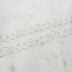 Sterling Silver 9mm Textured Hammered Round Circle Chain – Sold by the Foot