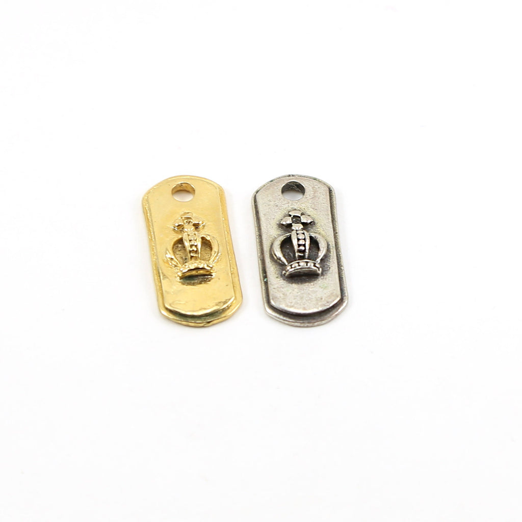 27mmx12mm Sterling Silver or Vermeil Long Raised 3D Queen Princess Crown Dog
