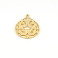 38mmx32mm Vermeil Large Filigree Art Decor Victorian Teardrop Pendant