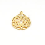 38mmx32mm Vermeil Large Filigree Art Decor Victorian Teardrop Pendant