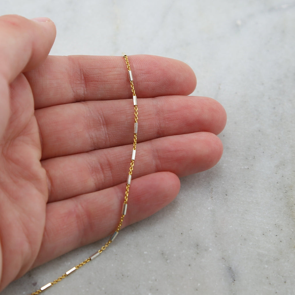 Sterling Silver or Vermeil Dainty Bar Chain with Tiny Links Dainty Modern