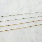 Sterling Silver or Vermeil Dainty Bar Chain with Tiny Links Dainty Modern