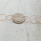 Rose Gold Filled Textured 16mm Ring Rope Circle Accent – Sold by the Foot