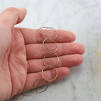 Rose Gold Filled Textured 16mm Ring Rope Circle Accent – Sold by the Foot