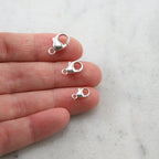 Sterling Silver . Rounded Lobster Clasp 3 Sizes 9mm 11mm 13mm Chain