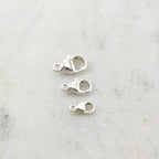 Sterling Silver . Rounded Lobster Clasp 3 Sizes 9mm 11mm 13mm Chain