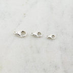 Sterling Silver . Rounded Lobster Clasp 3 Sizes 9mm 11mm 13mm Chain