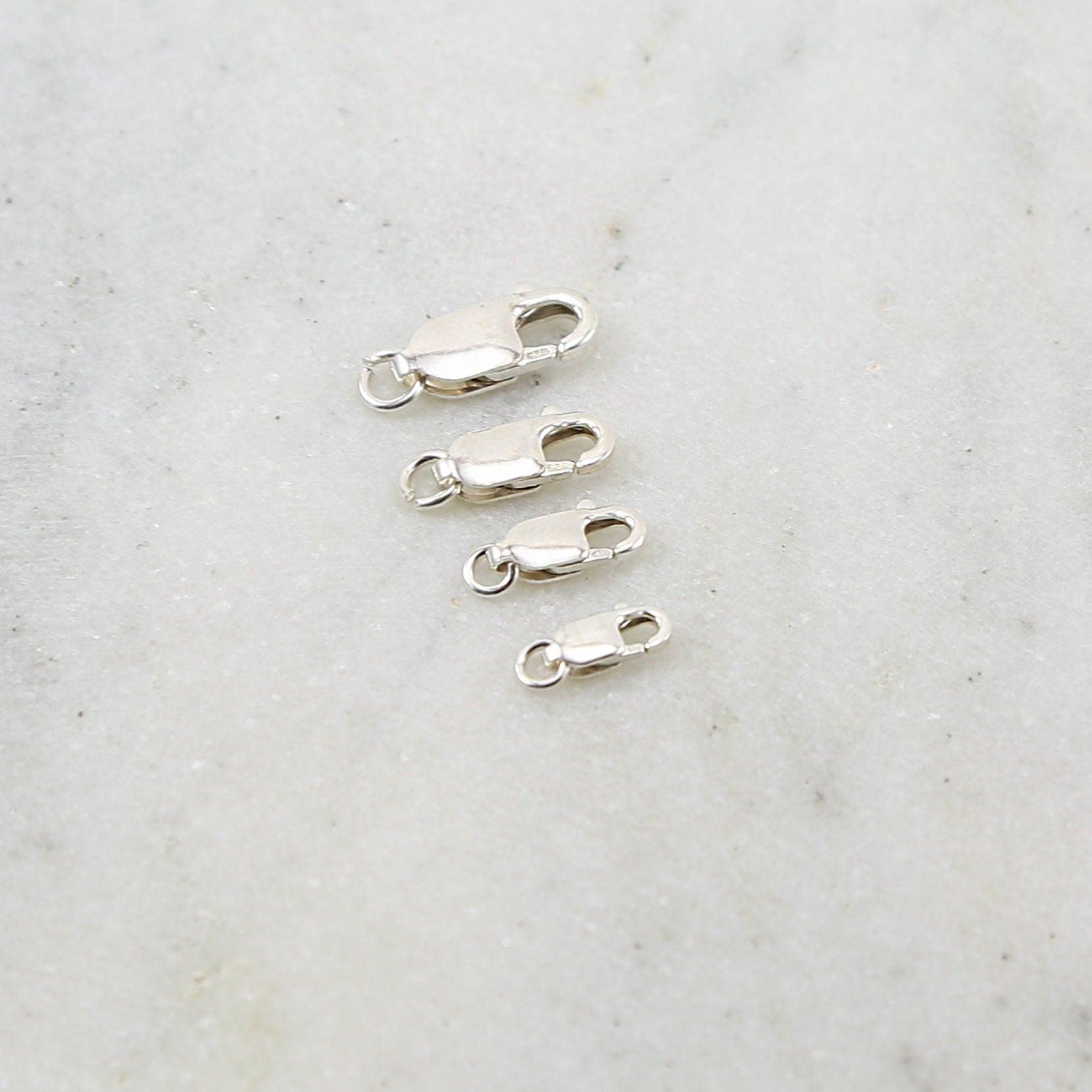 Sterling Silver . Rectangle Lobster Clasp 13.75mm x 11.75mm 10.25mm