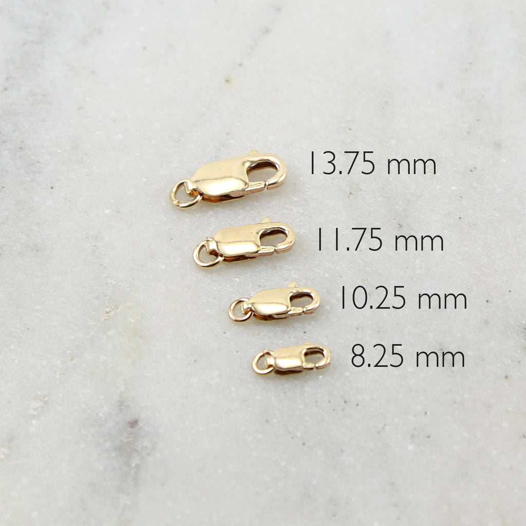 14K Gold Filled Rectangle Lobster Clasp 13.75mm x 11.75mm 10.25mm