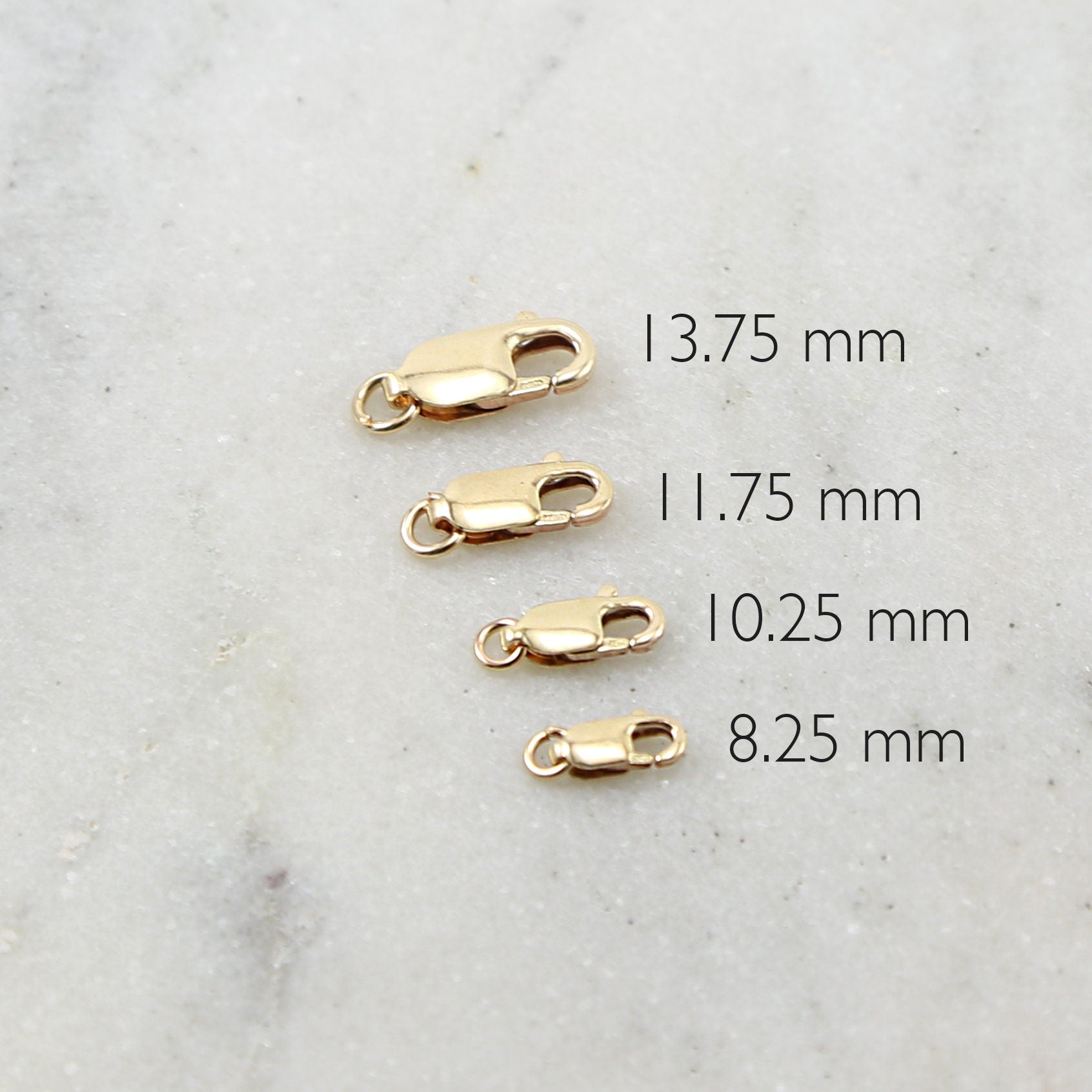 14K Gold Filled Rectangle Lobster Clasp 13.75mm x 11.75mm 10.25mm