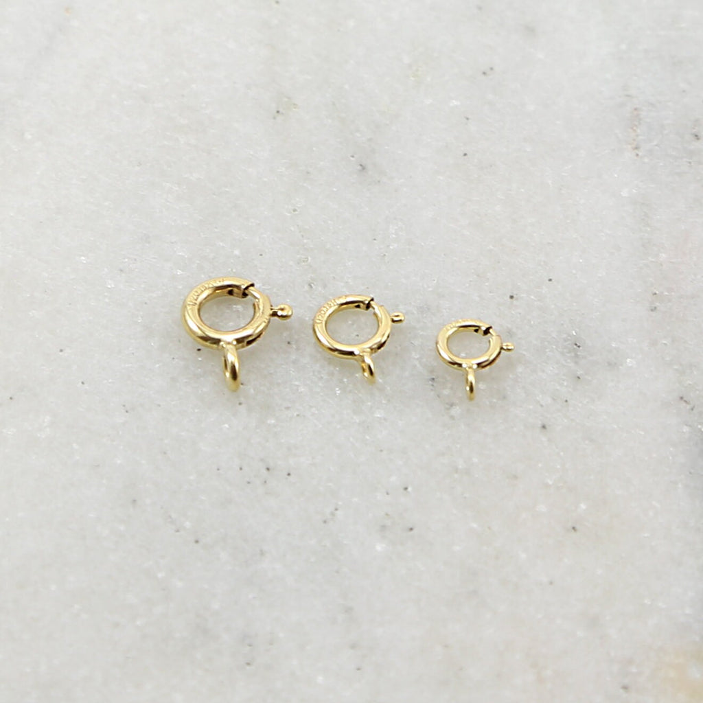 14K Gold Filled Closed Spring Ring Clasp 3 Sizes 7mm 6mm 5mm Chain (10pc)