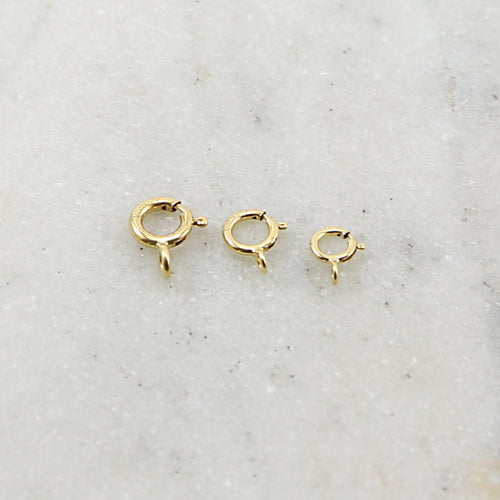 14K Gold Filled Closed Spring Ring Clasp 3 Sizes 7mm 6mm 5mm Chain (10pc)
