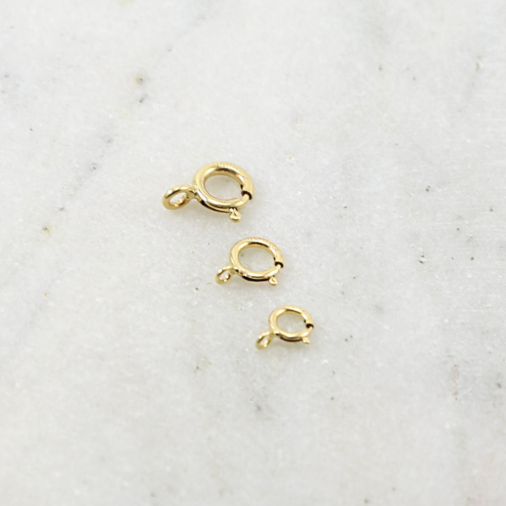 14K Gold Filled Closed Spring Ring Clasp 3 Sizes 7mm 6mm 5mm Chain (10pc)