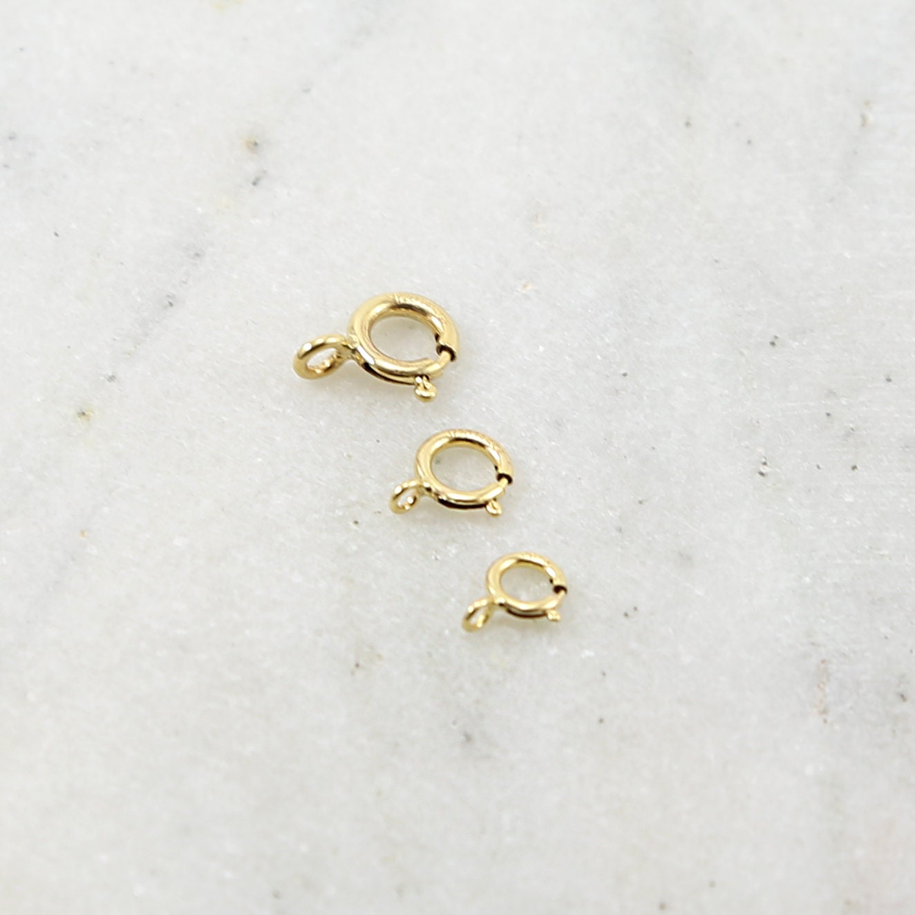 14K Gold Filled Closed Spring Ring Clasp 3 Sizes 7mm 6mm 5mm Chain (10pc)