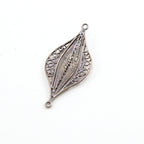 Sterling Silver Rounded Connector Charm with Swirl Detailing