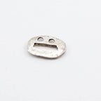Sterling Silver Oval Dotted Leather Button Connector Charm