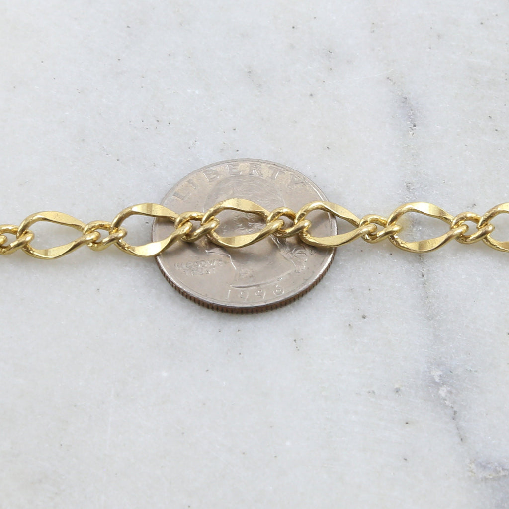 Brass Large Curb Chain Extender in Shiny Gold Shiny Silver – Sold by the Foot