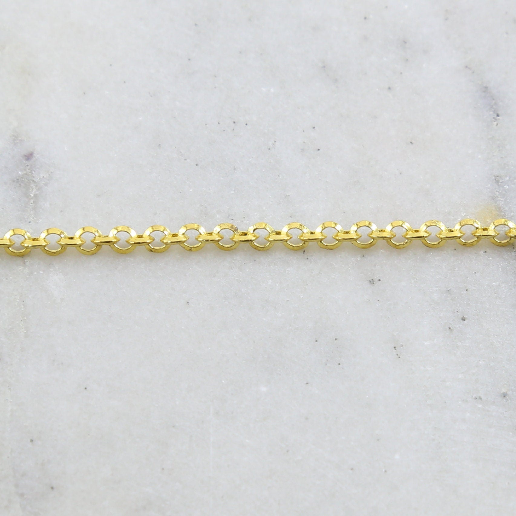 1mmx3.5mm Brass Thick Saucer Rolo Chain in Shiny Gold Lead – Sold by the Foot